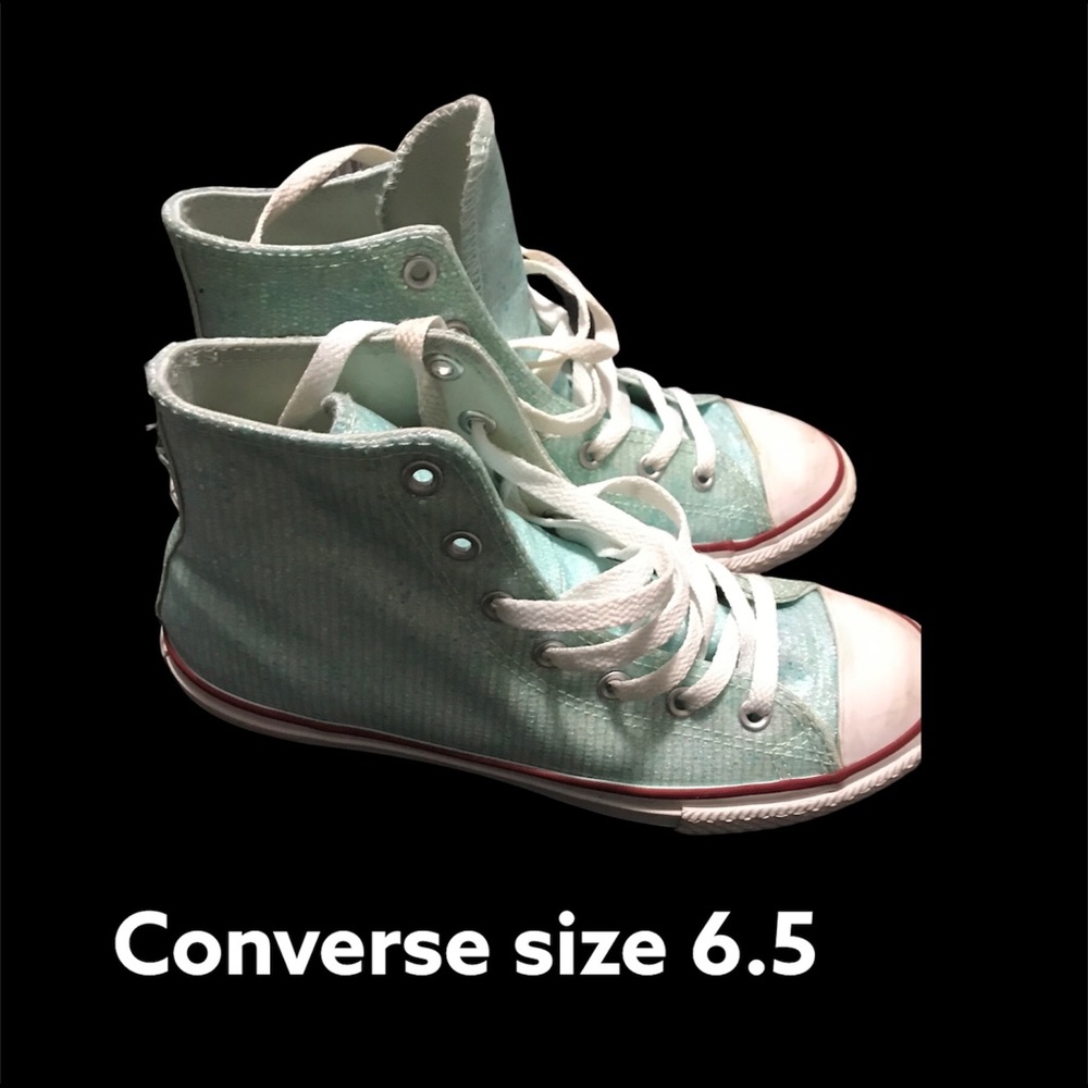 Aqua Blue Converse size 6.5